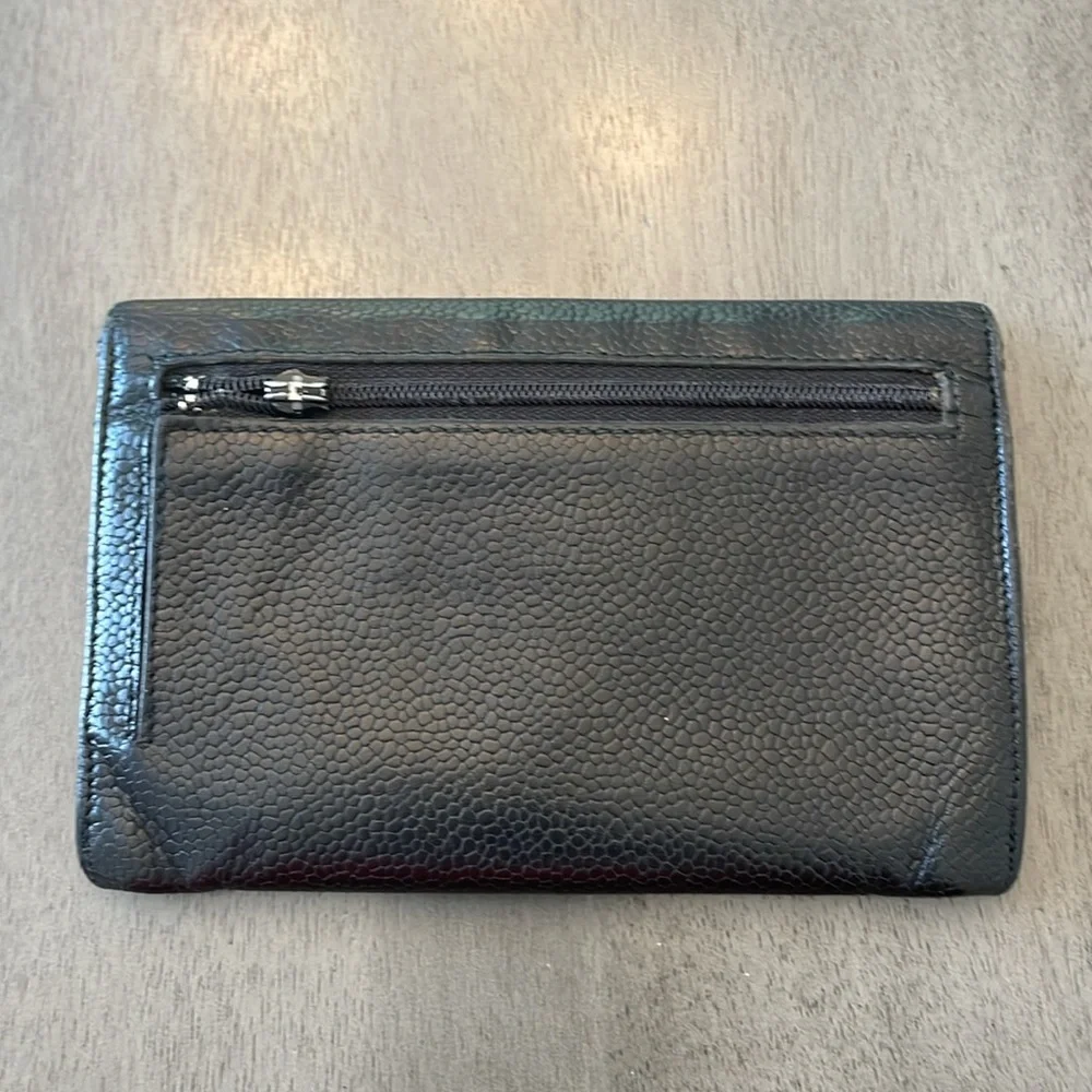 Chanel CC Clutch Wallet Black Caviar Leather Compact Classic Luxury